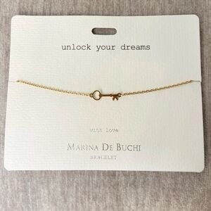 Marina De Buchi "Unlock Your Dreams" Gold Plated Bracelet NEW Key Symbol